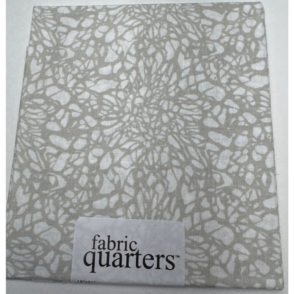 Fabric Quarters 18x21" Cotton Fat Quarter Gray Abstract Pattern Crafting DIY